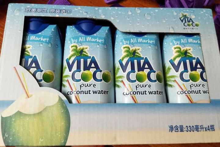 唯他可可（Vita Coco）天然椰子水进口NFC果汁饮料330ml*4瓶怎么样，好用吗，口碑，心得，评价，试用报告,第3张