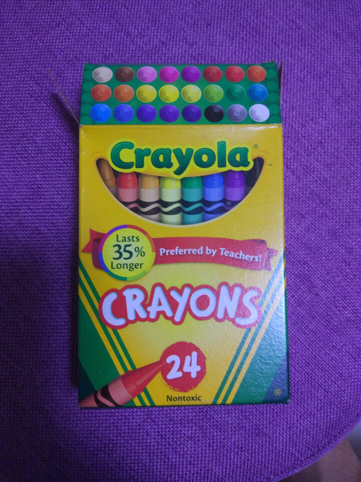 美国绘儿乐Crayola 儿童绘画 画笔工具 彩色蜡笔套装 学生绘画练习 24色标准蜡笔52,第2张