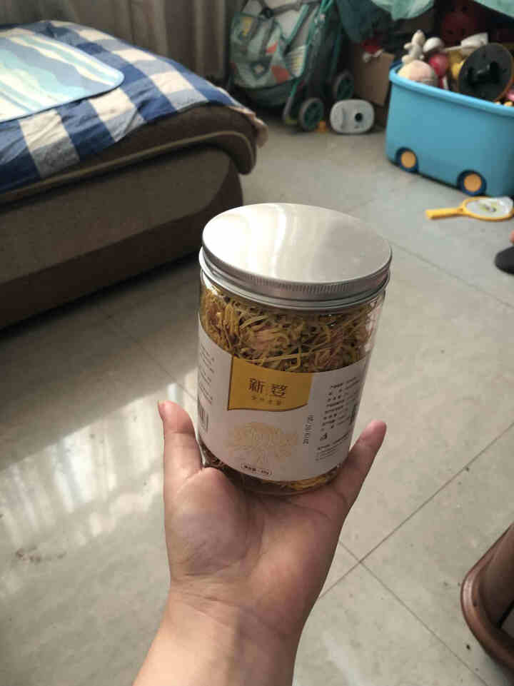 新婺菊花茶金丝皇菊大朵菊花茶一朵一杯贡菊花草茶罐装散装 约50朵/罐 泡开6,第4张