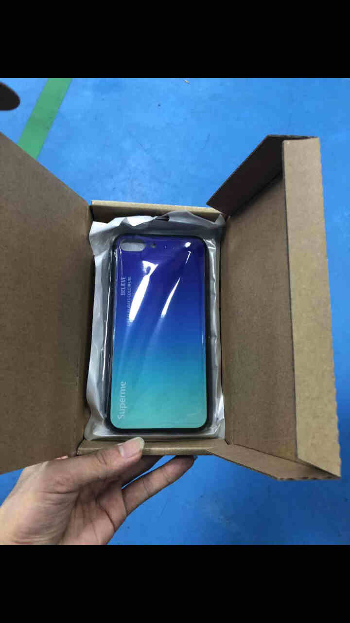 锶景苹果8plus极光渐变色手机壳IPHONE 8 plus玻璃手机套I8P个性创意ins潮牌保护壳 【购买请留言手机型号】极光紫青怎么样，好用吗，口碑，心得，,第2张