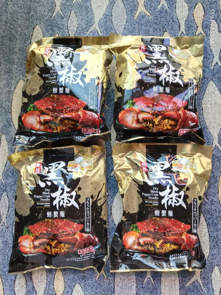 UNCLE SUN太阳叔叔螃蟹黑椒风味干捞面 马来西亚进口方便面速食食品拌面 黑椒风味 4连包440g怎么样，好用吗，口碑，心得，评价，试用报告,第2张