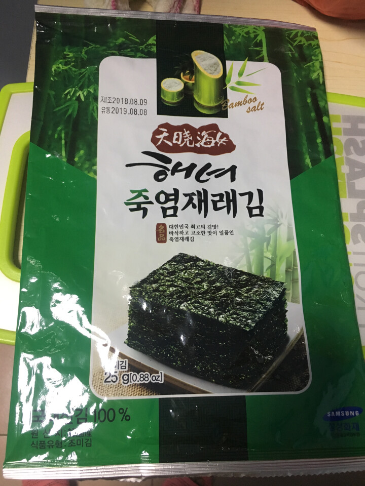 韩国进口 天晓海女海苔紫菜 儿童即食海苔脆片休闲零食大片装25g 竹盐味怎么样，好用吗，口碑，心得，评价，试用报告,第2张