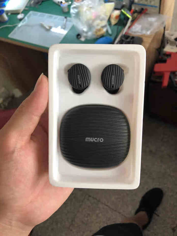 mucro 真无线运动蓝牙耳机5.0双耳跑步迷你入耳式降噪小米苹果oppo华为vivo荣耀手机通用 黑色【佩戴舒适丨运动不掉丨6D重低音丨两年质保】怎么样，好用,第3张