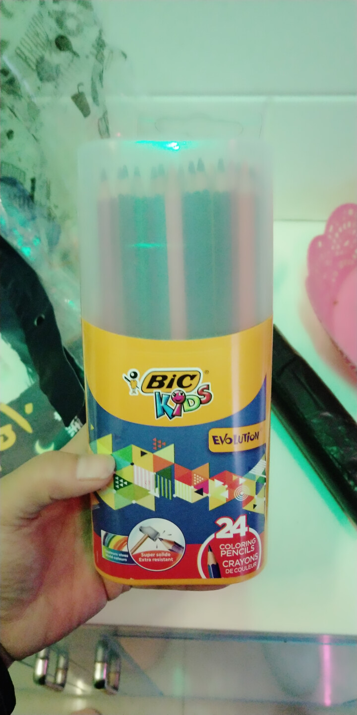 BIC Kids 比克儿童Evolution环保无木彩色铅笔（24色）法国进口文具 儿童学生绘画彩铅 环保彩铅24色怎么样，好用吗，口碑，心得，评价，试用报告,第2张