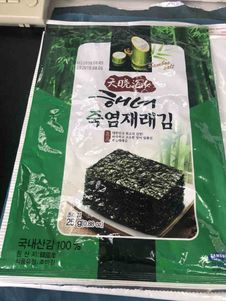 韩国进口 天晓海女海苔大片装 香脆紫菜零食即食海苔寿司海苔儿童海苔脆片竹盐味25g怎么样，好用吗，口碑，心得，评价，试用报告,第2张