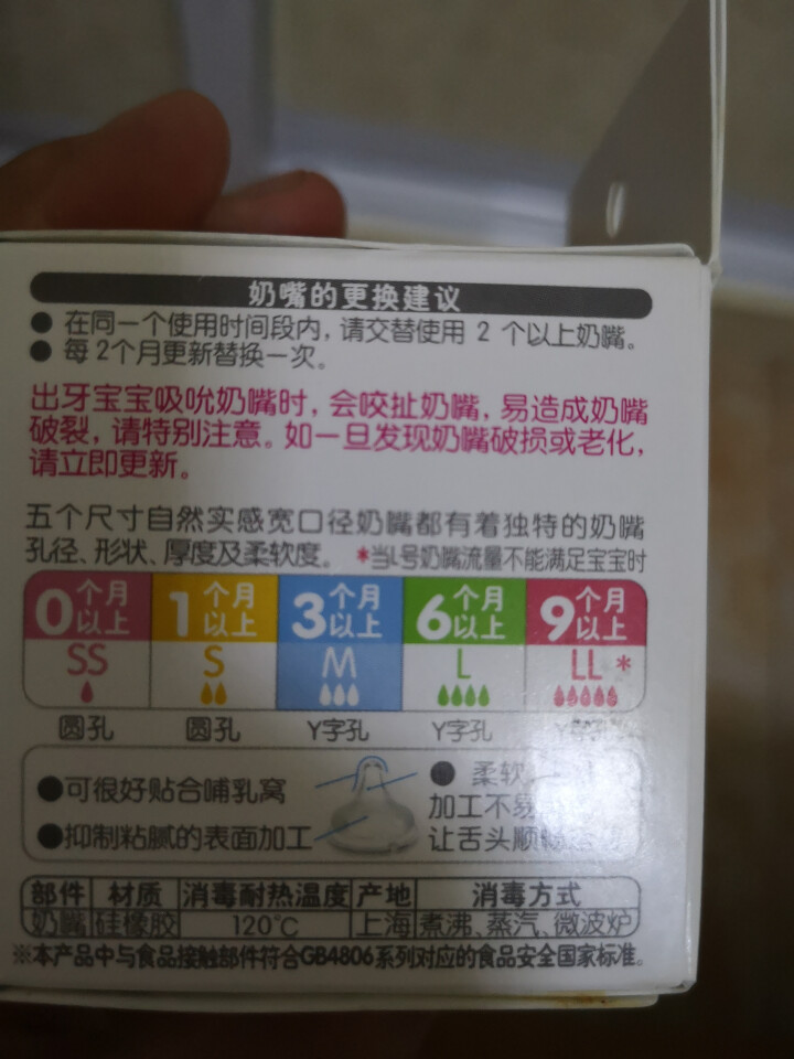 贝亲奶嘴 自然实感宽口径奶嘴 贝亲宽口径奶嘴 1个装 M号(3个月+)BA59怎么样，好用吗，口碑，心得，评价，试用报告,第4张