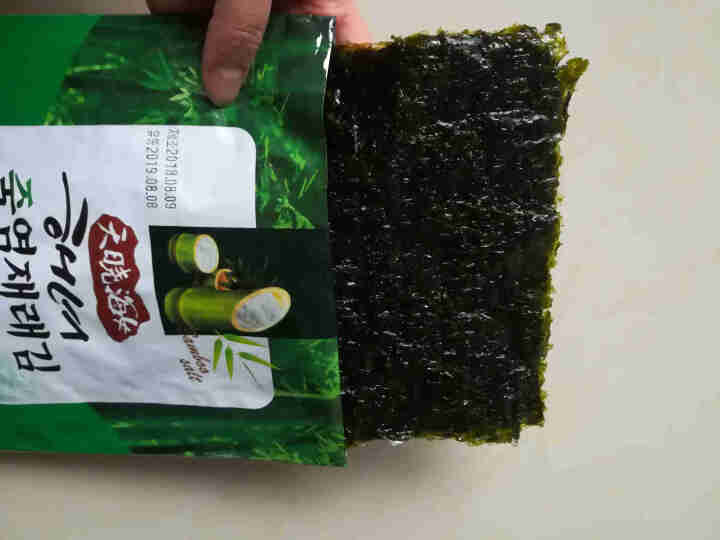 韩国进口 天晓海女海苔紫菜 儿童即食海苔脆片休闲零食大片装25g 竹盐味怎么样，好用吗，口碑，心得，评价，试用报告,第3张