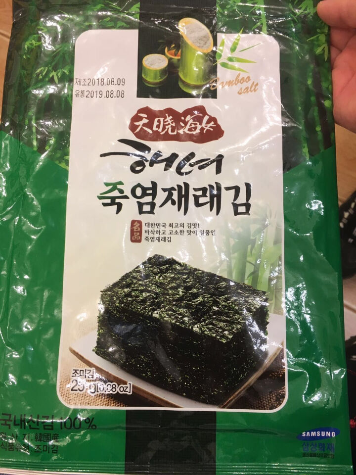 韩国进口 天晓海女海苔紫菜 儿童即食海苔脆片休闲零食大片装25g 竹盐味怎么样，好用吗，口碑，心得，评价，试用报告,第2张