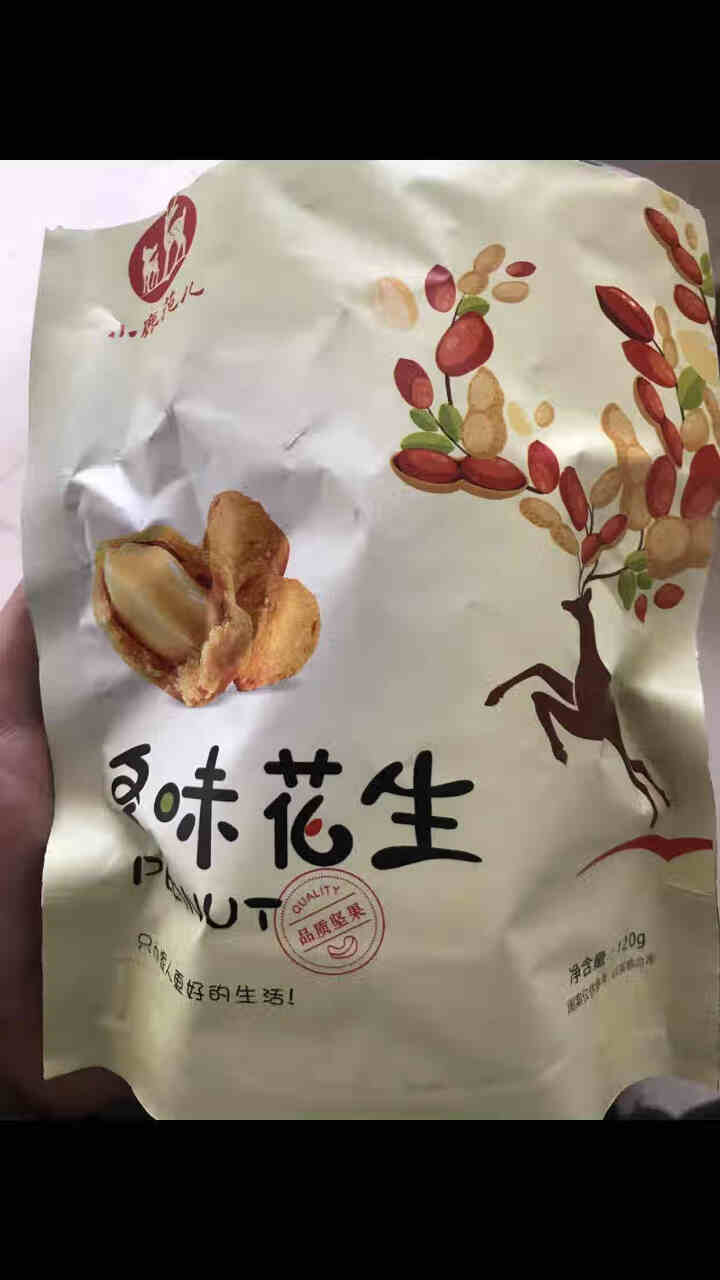 【小鹿范儿】多味花生120G袋坚果炒货干果休闲食品办公零食小吃下酒菜 120G 多味花生怎么样，好用吗，口碑，心得，评价，试用报告,第2张