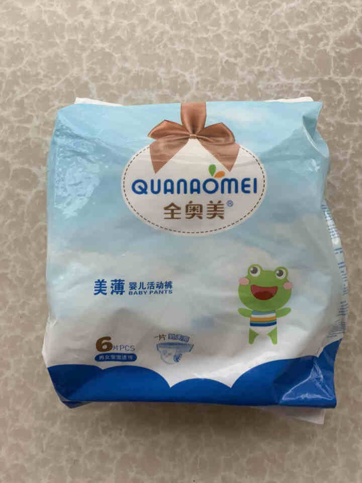 全奥美（Quanaomei）美薄系列婴儿纸尿裤尿不湿拉拉裤活动裤L码 XXL码体验装/6片怎么样，好用吗，口碑，心得，评价，试用报告,第2张