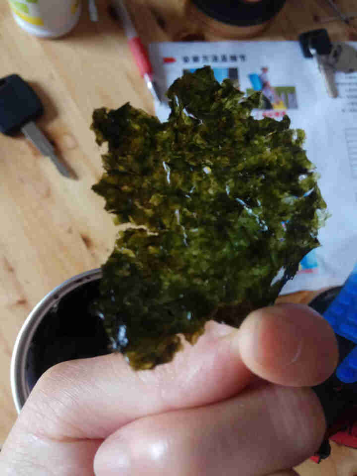 韩国进口 天晓海女海苔紫菜 儿童即食海苔脆片休闲零食大片装25g 橄榄油味怎么样，好用吗，口碑，心得，评价，试用报告,第4张