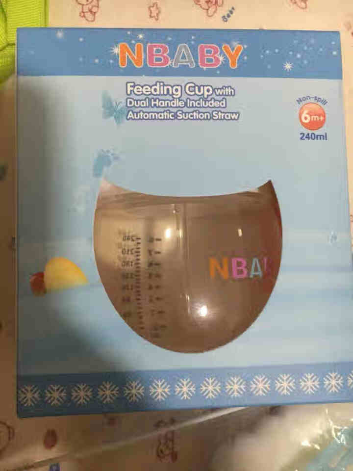 NBABY婴儿奶瓶宽口径宝宝带手柄吸管杯三用防摔PP奶瓶重力球儿童鸭嘴杯 奶瓶+鸭嘴+吸管套件 橙色240ml怎么样，好用吗，口碑，心得，评价，试用报告,第2张