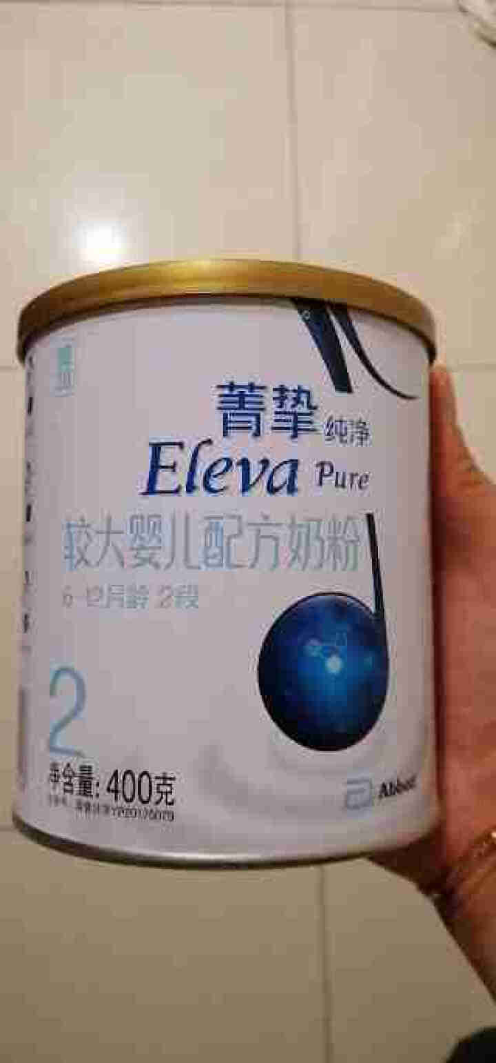 雅培 （Abbott） 【旗舰店】Eleva菁挚菁智纯净较大婴儿配方奶粉2段900g （爱尔兰进口） 400g*1罐（带非卖标18年5月）怎么样，好用吗，口碑，,第2张