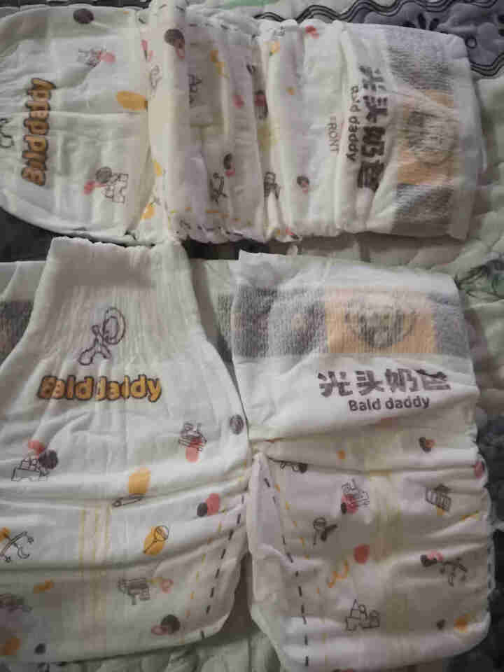 光头奶爸 尿不湿婴儿纸尿裤nb/s/m/l/xl 超薄干爽尿片 夏季超柔透气尿不湿大号 男女宝宝通用 纸尿裤m码52片（6,第3张