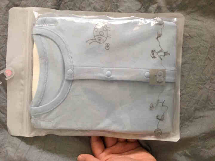 好孩子婴儿衣服春秋男女宝宝连体衣纯棉卡通印花拼接哈衣爬服 浅蓝 66cm(3,第2张