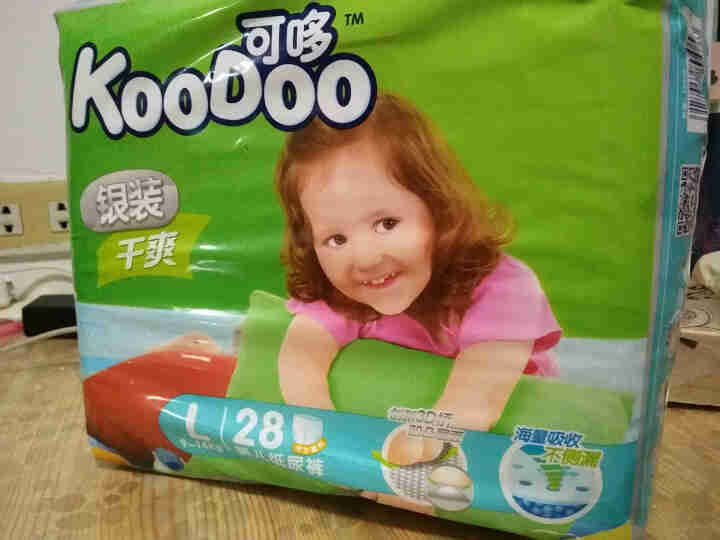 可哆(KooDoo)纸尿裤 银装干爽婴儿尿不湿大号 L码28片【9,第2张