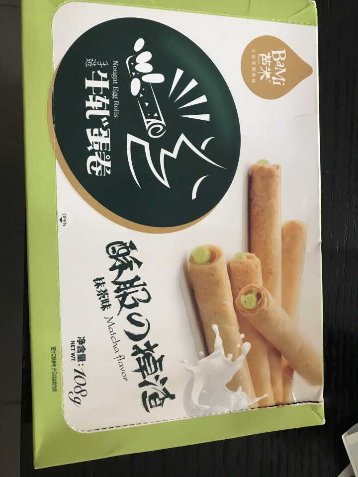 【满199减120】芭米蛋卷108g牛扎夹心鸡蛋卷传统糕点酥脆饼干休闲零食 抹茶怎么样，好用吗，口碑，心得，评价，试用报告,第2张