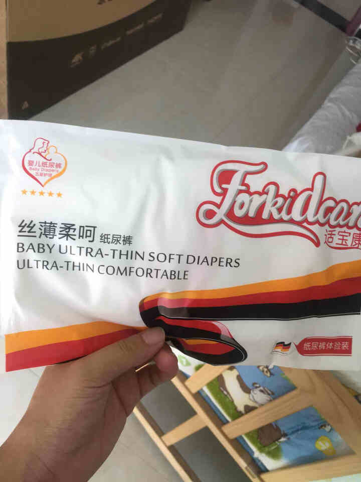 适宝康·Forkidcare 丝薄柔呵纸尿裤试用装M码*3片 适合6,第2张