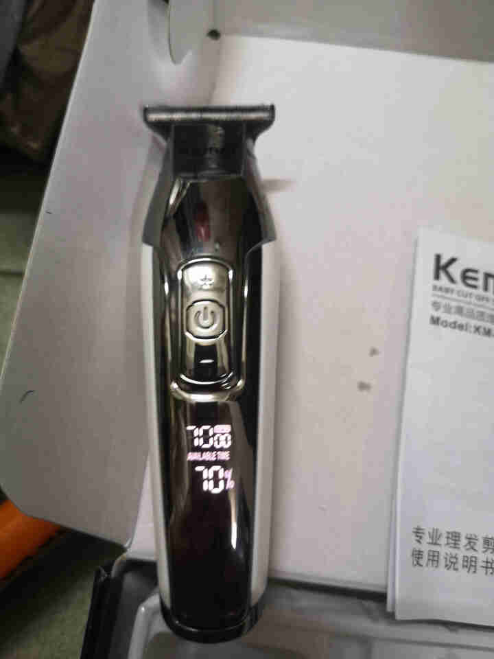 科美（Kemei）理发器电推剪成人儿童理发推子 光头剪发器剃头刀 T型精钢刀头复古油头雕刻推剪理发剪 KM,第3张