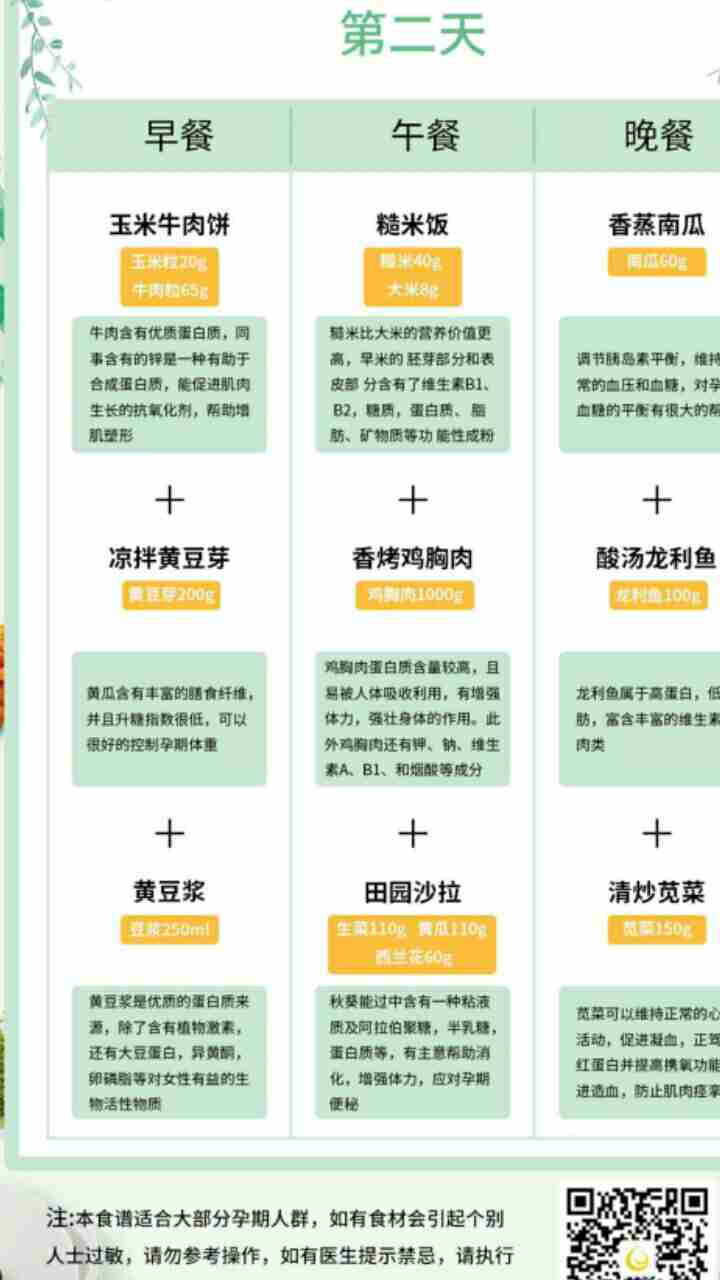 【家嘉母婴&柚妈柚子】孕期营养餐食谱+饮食打卡+7天专业营养师控糖饮食指导怎么样，好用吗，口碑，心得，评价，试用报告,第4张