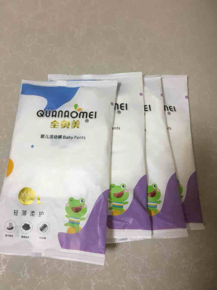 全奥美（Quanaomei）轻薄柔护系列婴儿纸尿裤尿不湿拉拉裤活动裤M/L/XL/XXL 体验装XL 4片（12,第4张