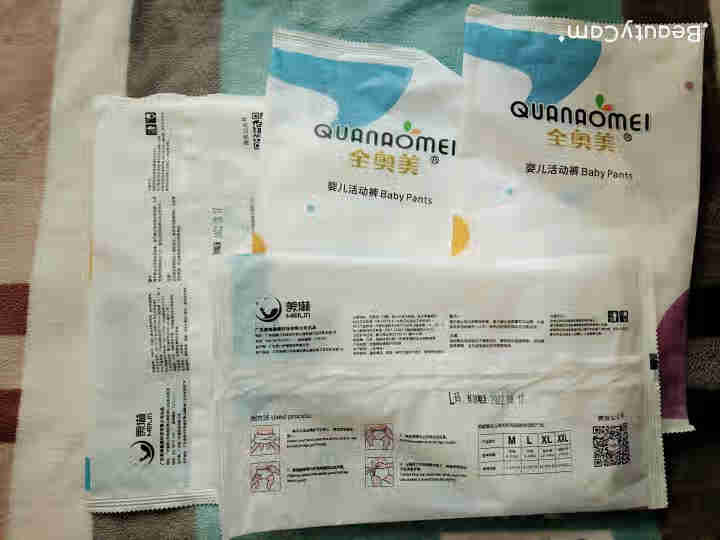 全奥美（Quanaomei）轻薄柔护系列婴儿纸尿裤尿不湿拉拉裤活动裤M/L/XL/XXL 体验装L 4片（9,第2张