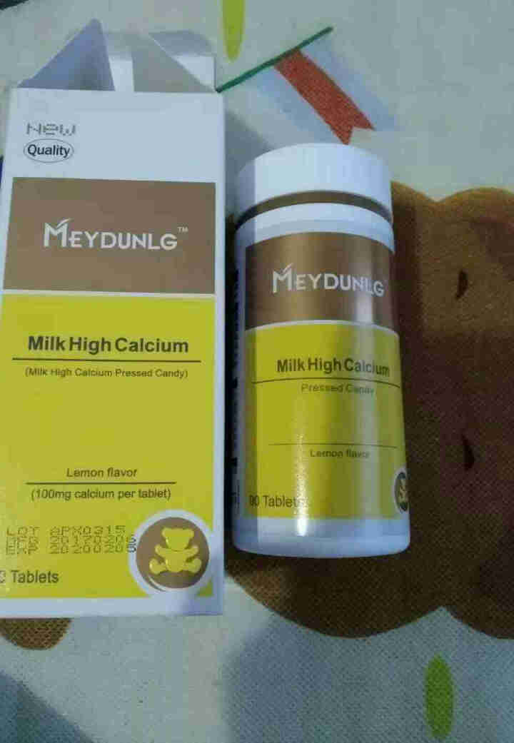 美敦力加（MEYDUNLG） 儿童钙片钙咀嚼片 乳钙 原装进口 多种口味可选 柠檬味2020年2月怎么样，好用吗，口碑，心得，评价，试用报告,第4张