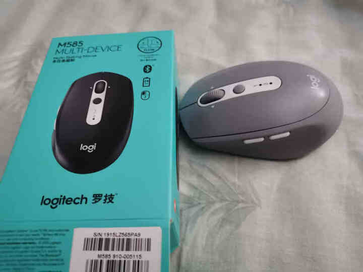 罗技（Logitech）M585/M590无线蓝牙静音鼠标flow跨屏苹果mac安卓平板手机办公便携 砂岩灰怎么样，好用吗，口碑，心得，评价，试用报告,第2张