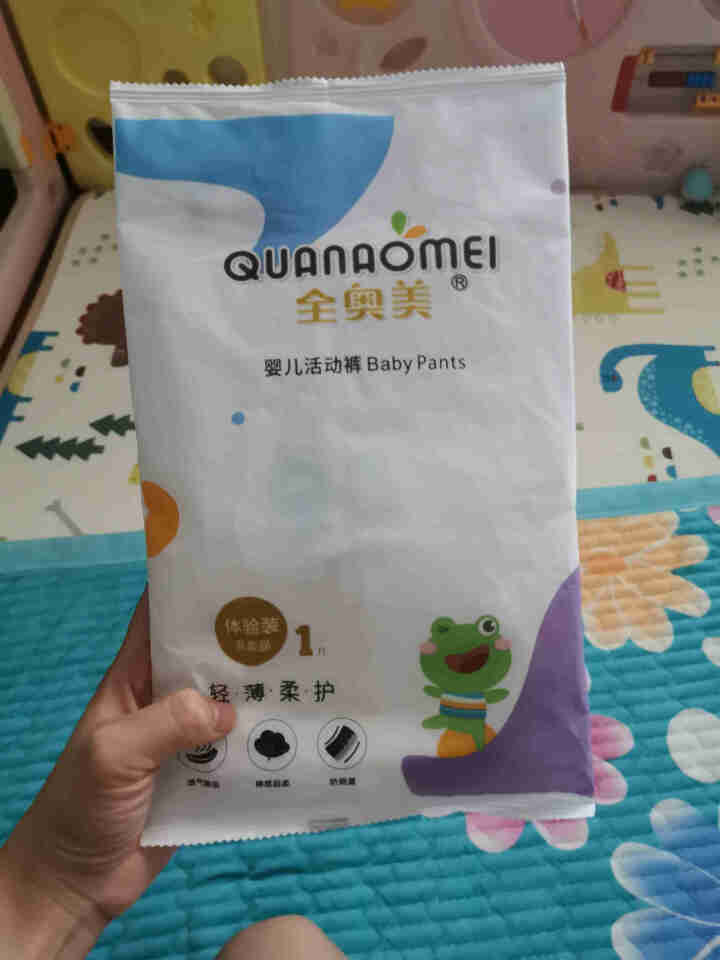 全奥美（Quanaomei）轻薄柔护系列婴儿纸尿裤尿不湿拉拉裤活动裤M/L/XL/XXL 体验装XL 4片（12,第2张