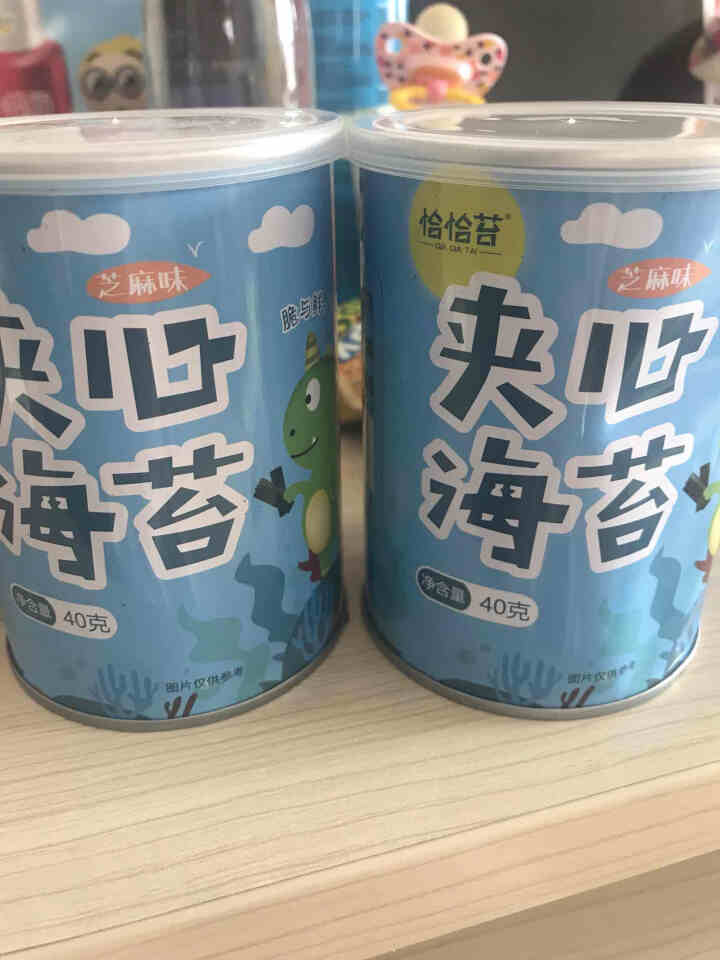 恰恰苔 芝麻味海苔夹心脆 40g*2/6罐 香脆可口营养美味 海苔芝麻夹心脆 40g*2罐怎么样，好用吗，口碑，心得，评价，试用报告,第2张