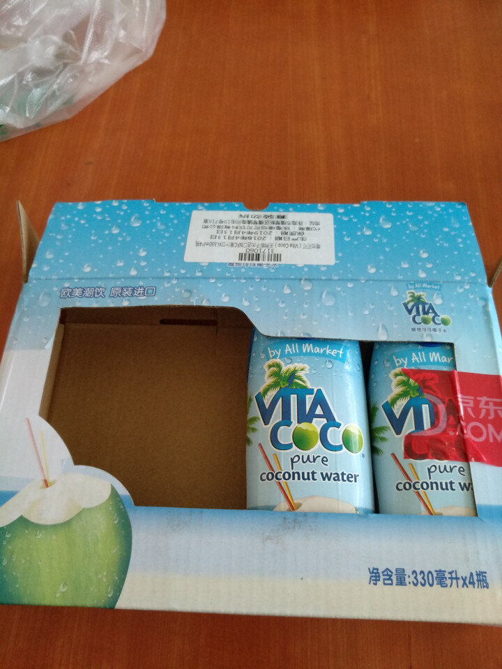 唯他可可（Vita Coco）天然椰子水进口NFC果汁饮料330ml*4瓶怎么样，好用吗，口碑，心得，评价，试用报告,第4张