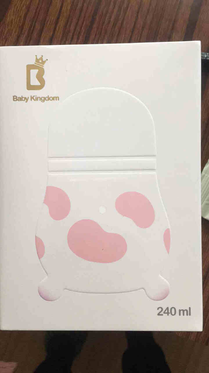 Baby Kingdom婴儿硅胶奶瓶防胀气防摔全软新生宝宝宽口径BK奶牛瓶 粉色 240ml 自带2段奶嘴（3,第4张