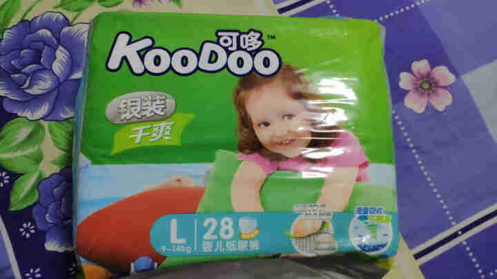 可哆(KooDoo)纸尿裤 银装干爽婴儿尿不湿大号 L码28片【9,第3张