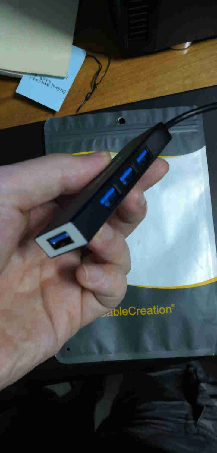 CABLE CREATION type c 扩展坞分线器usb3.0 usb集线器HUB扩展器 黑色 0.1米怎么样，好用吗，口碑，心得，评价，试用报告,第4张