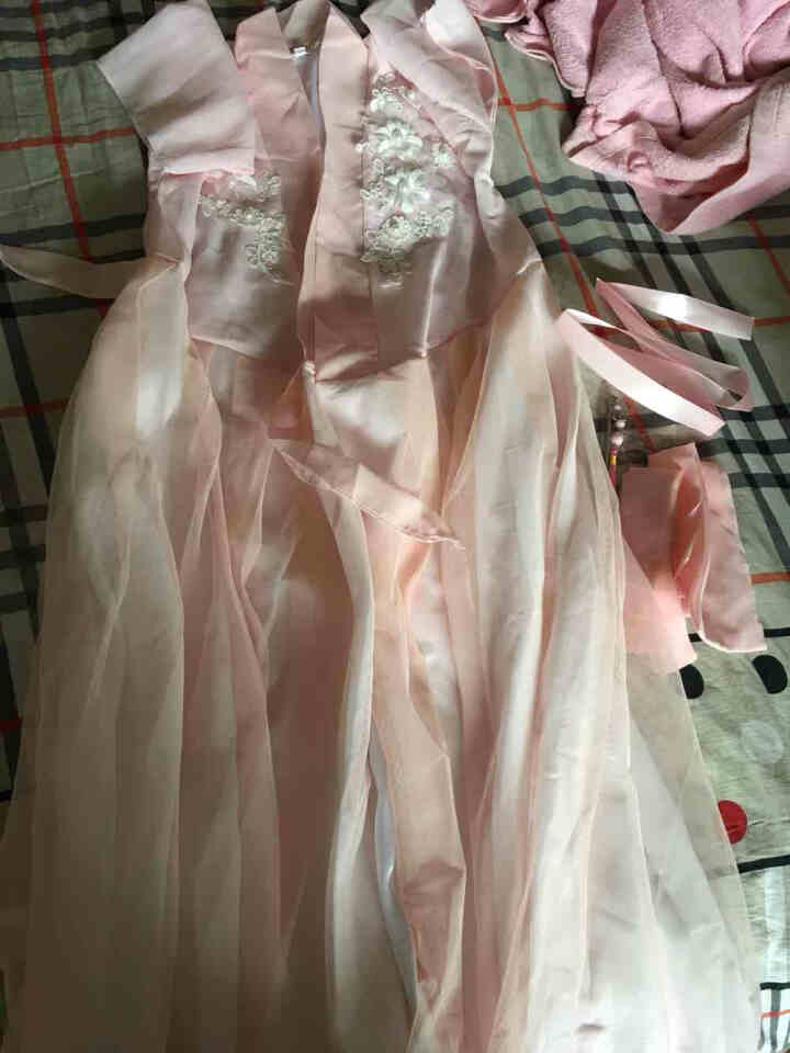 汉服女童中国风夏季超仙儿童古装仙女服轻纱飘逸连衣裙古风女童装 粉红色（送发簪 丝带 眉心贴） 160cm怎么样，好用吗，口碑，心得，评价，试用报告,第3张