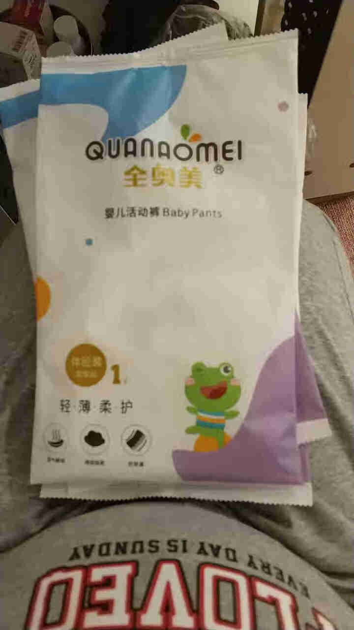 全奥美（Quanaomei）轻薄柔护系列婴儿纸尿裤尿不湿拉拉裤活动裤M/L/XL/XXL 体验装L 4片（9,第2张