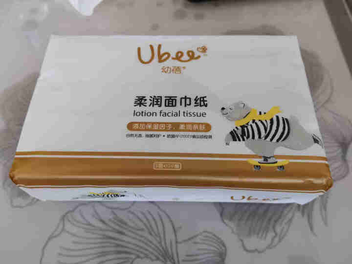 幼蓓（Ubee）保湿柔润面巾纸 婴儿用鼻子纸 柔软抽纸 3层120抽*3包怎么样，好用吗，口碑，心得，评价，试用报告,第3张