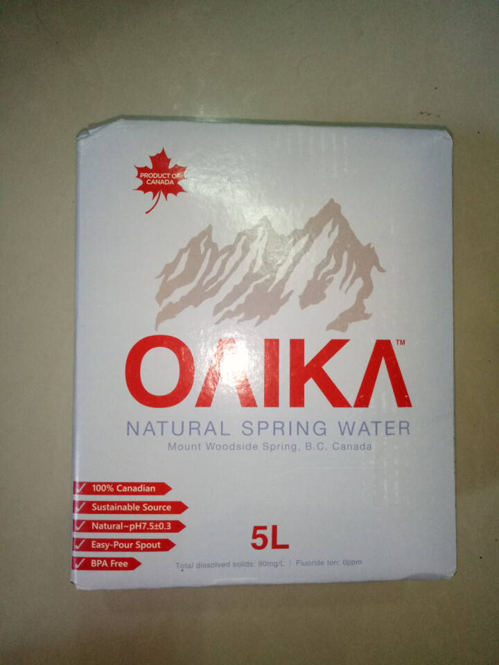 加拿大原装进口班芙OAIKA天然饮用水5L（家庭装饮用山泉水） 5L怎么样，好用吗，口碑，心得，评价，试用报告,第3张