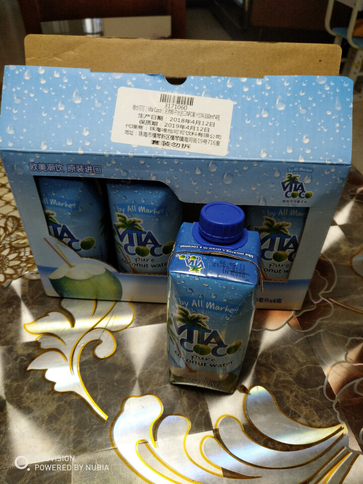 唯他可可（Vita Coco）天然椰子水进口NFC果汁饮料330ml*4瓶怎么样，好用吗，口碑，心得，评价，试用报告,第3张