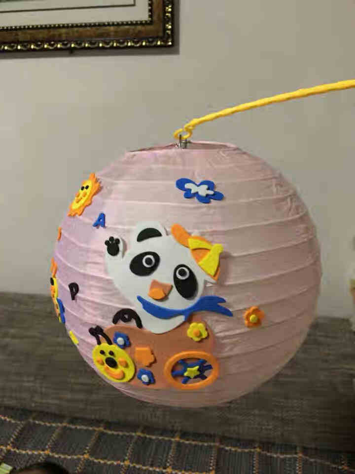 2019新品中秋节儿童卡通手提diy灯笼手工制作材料包纸灯笼幼儿园装饰礼物 多种图案随机一款怎么样，好用吗，口碑，心得，评价，试用报告,第3张