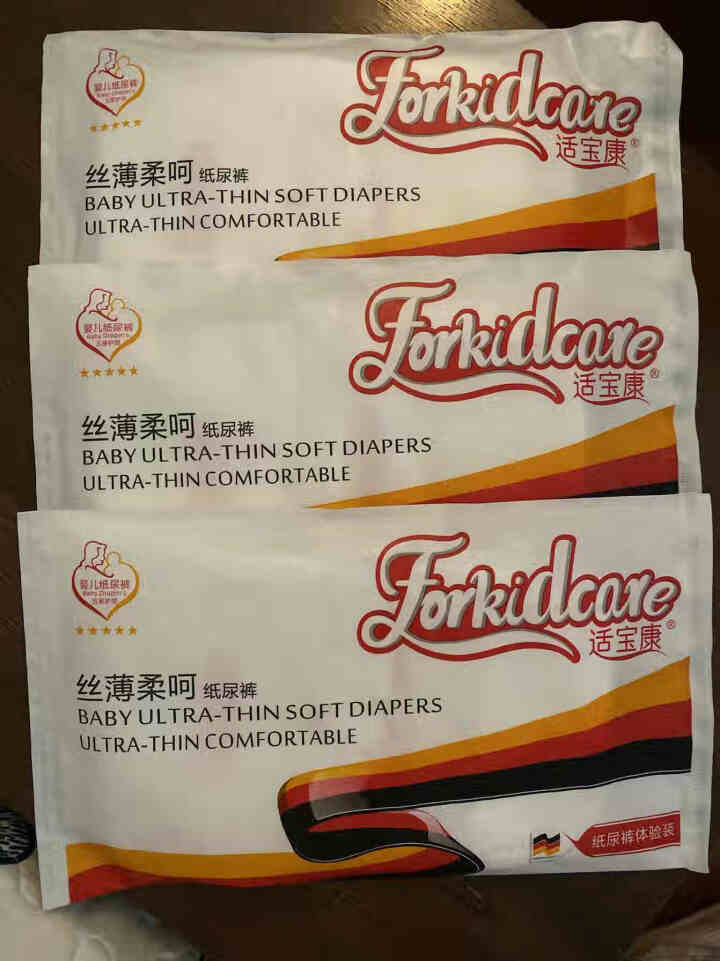 适宝康·Forkidcare 丝薄柔呵纸尿裤试用装M码*3片 适合6,第2张