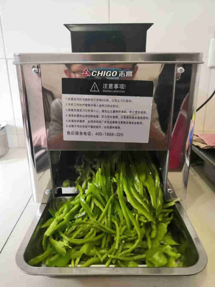 志高（CHIGO） 切肉机 商用全自动电动切片机 家用多功能小型绞肉机 食堂熟食台式切菜丝丁鲜肉片机 不锈钢单刀口款（3.5mm）怎么样，好用吗，口碑，心得，评,第2张