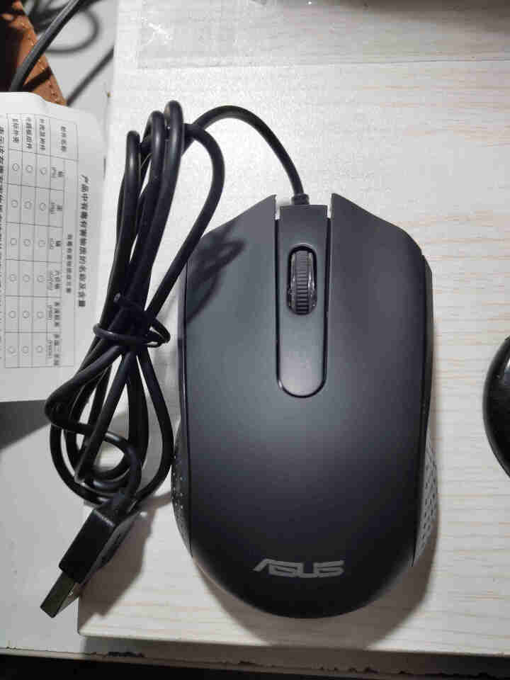 华硕（ASUS） 有线USB鼠标 笔记本台式电脑通用家用鼠标黑色 AE,第4张