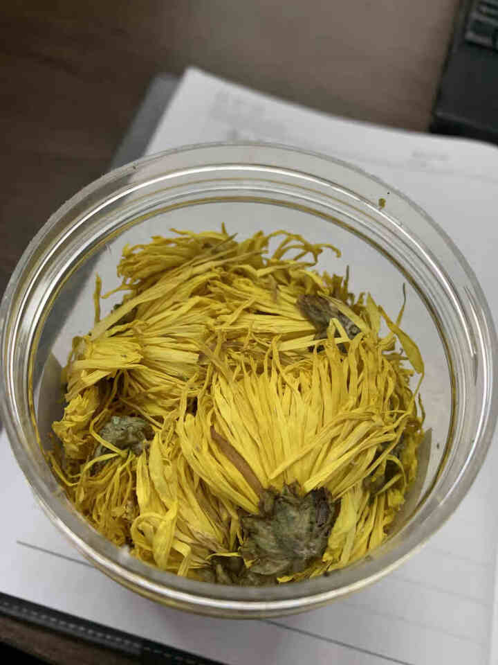 新婺菊花茶金丝皇菊大朵菊花茶一朵一杯贡菊花草茶罐装散装 约50朵/罐 泡开6,第3张