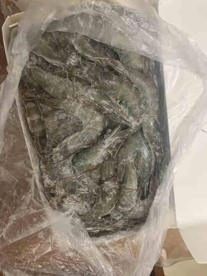 九善食 活冻厄瓜多尔白虾(带冰1.7kg)虾净重1.4kg/盒装 约60,第3张