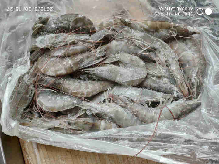 九善食 活冻厄瓜多尔白虾(带冰1.7kg)虾净重1.4kg/盒装 约60,第3张