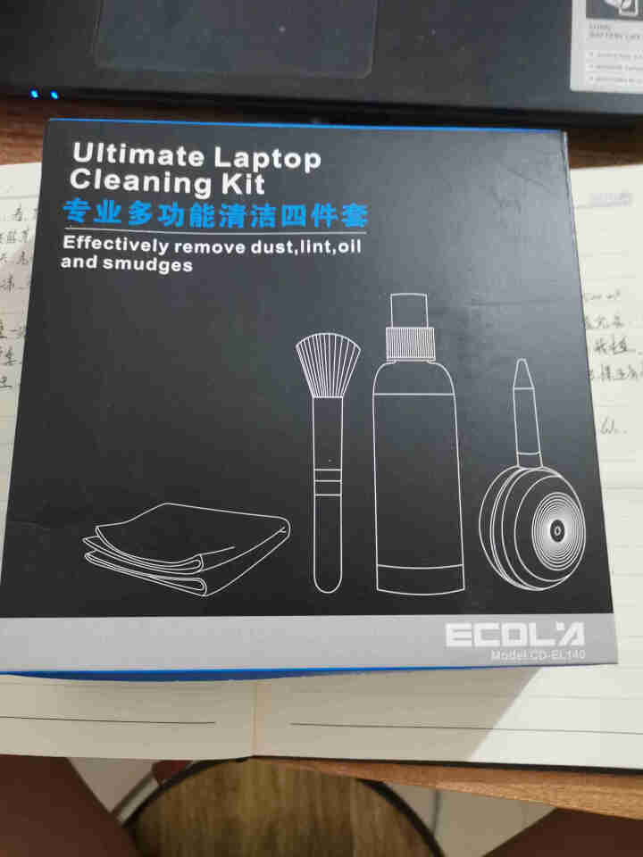 宜客莱（ECOLA）电脑清洁套装屏幕清洁剂多功能值四件套（100ml清洁液+刷+吹气球+清洁布） 超值多功能四件套CD,第3张