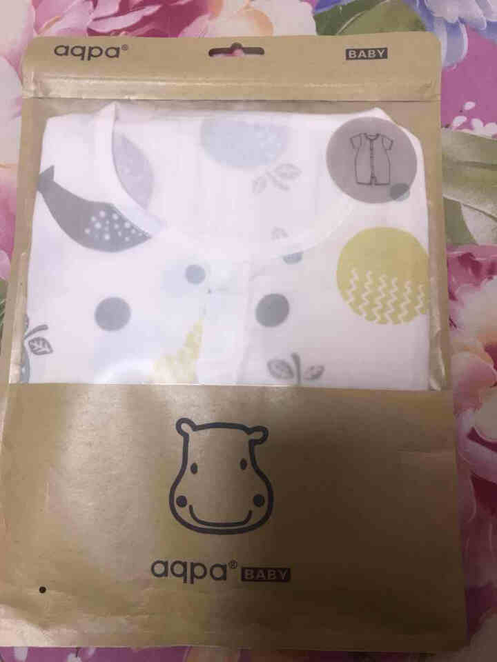 aqpa婴儿短袖连体衣纯棉纱布夏季薄款新生儿宝宝爬爬服哈衣前开扣 白底水果家族 90cm怎么样，好用吗，口碑，心得，评价，试用报告,第2张