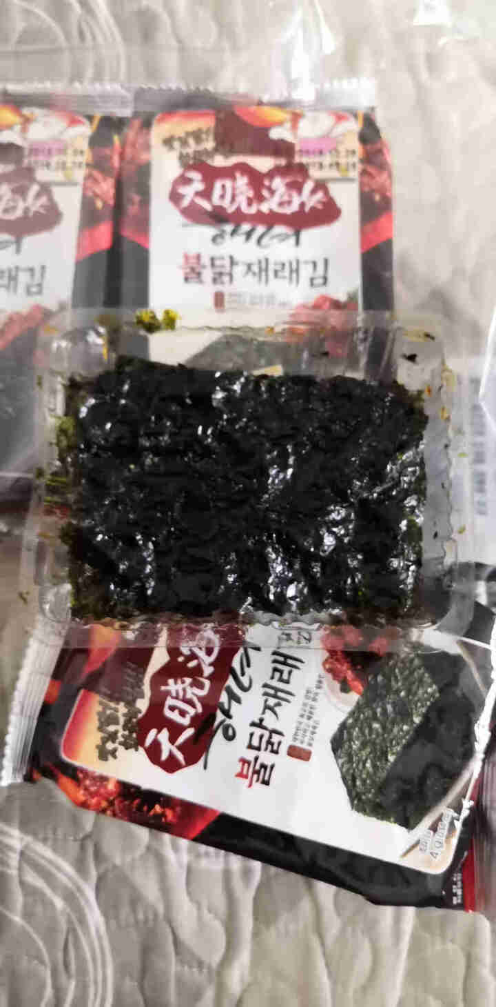 【2件减3元】韩国进口 天晓海女海苔 火鸡味儿童即食海苔脆片紫菜休闲零食12g 火鸡款4g*3包(黑色)怎么样，好用吗，口碑，心得，评价，试用报告,第4张