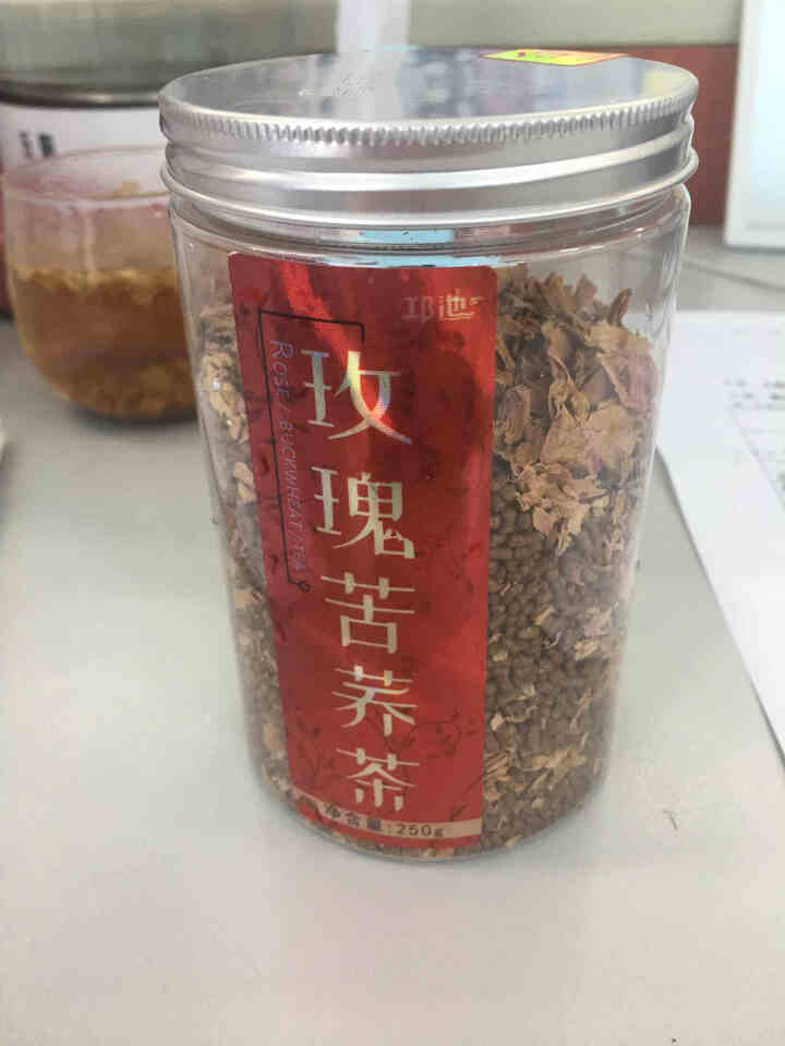 邛池 苦荞茶 重瓣红玫瑰苦荞麦组合型花茶 250g罐装 四川大凉山特产黑苦荞怎么样，好用吗，口碑，心得，评价，试用报告,第2张